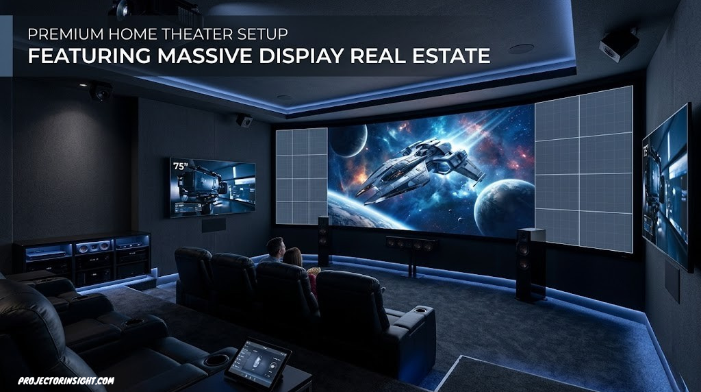 Premium Home Theater Setup Featuring Massive Display Real Estate