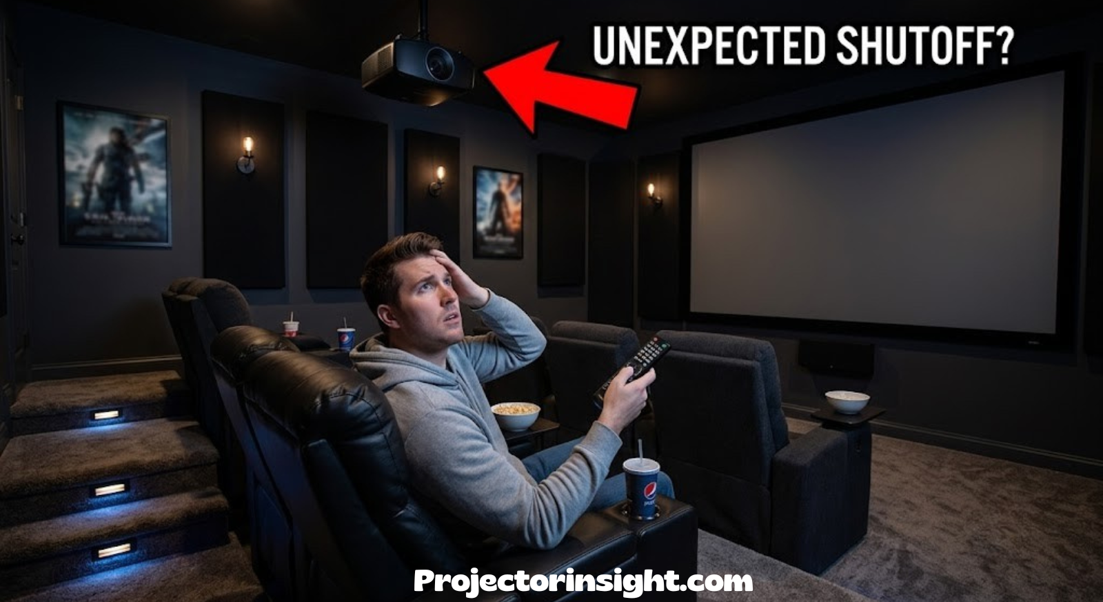 Projector shutting off unexpectedly in a home theater room